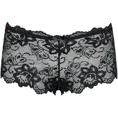Obsessive Idillia Shorties Mustat Pitsishortsit - Black - S/M