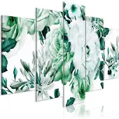 Artgeist Rose Composition Wide Green taulusetti