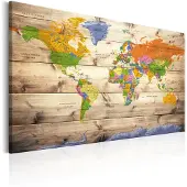 Artgeist Map On Wood: Colourful Travels taulu