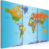 Artgeist World Map: Colourful Note taulusetti