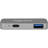 DeLOCK mini Dockingstation für macbook mit 5K, Langallinen, Thunderbolt 3, Harmaa, 5120 x 2880 pikseliä, Metalli, 65 mm (87739)