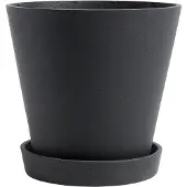 HAY Flowerpot ruukku ja lautanen, XL, musta