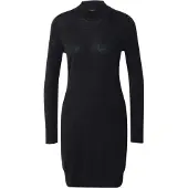 Superdry for woman. W8011223A Long sleeve knitted dress in black wool (L), Casual, Cotton