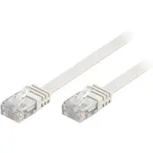 Deltaco – U/UTP Cat6 laitekaapeli, litteä, 7m, 250MHz, valkoinen (TP-67V-FL)