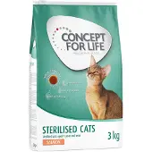 Concept for Life 3kg Sterilised Cats lohi kissan kuivaruoka