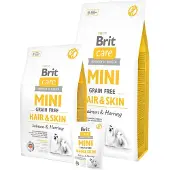Brit Care Mini Hair-Skin hypoallergeeninen, viljaton kuiva koiranruoka turkinhoitoon, 7 kg