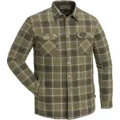 Pinewood Finnveden Checked Padded Overshirt - H.Olive/Terracotta (Size: Large)