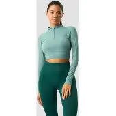 ICANIWILL Define Seamless Cropped 1/4 Zip Mineral Green