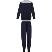 Calida Pyjama ultramariini / valkoinen