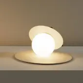 Milan Iluminación Design-pöytävalaisin Symphony, Kerma/meripihka, Olohuone/ruokailutila, Metalli, Design