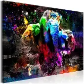 Artgeist Kuva - Colorful Elephants (1 Part) Wide