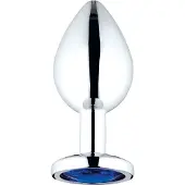 Sinful Jewel Keskikokoinen Metallinen Anustappi 8 cm - Blue