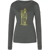 Super.natural Women's Skianto Long Sleeve Pirate Grey Melange/Gold Kerrasto yläosat XS