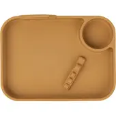 Done by Deer Peekaboo Compartment Plate Deer Friends Mustard - Orange - 21.5X 16X 5CM