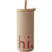 Design Letters Travel Life -termospullo pillillä 50 cl Hi-beige