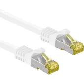 Goobay RJ45 välijohto CAT 6A S/FTP (PiMF), 500 MHz, CAT 7 raakakaapelilla, valkoinen