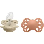 BIBS Infinity Tutit 2-pack Silikoni Koko 2 Anatominen, Vanilla/Peach