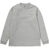 Carhartt WIP Chase Pitkähihainen T-paita grey heather / gold Koko L