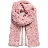 Superdry for woman. W9310053A Pink cable knit scarf (OSFA), Casual, Classic, Polyester