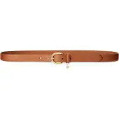 Ralph Lauren Charm Crosshatch Leather Belt - Brown - XL