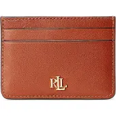 Lauren Accesorios for woman. 432876732002 Brown leather card holder (OSFA), Casual, Classic