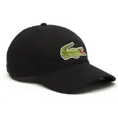 Lacoste Cotton Twill Cap With Crocodile Badge - Black - ONE SIZE