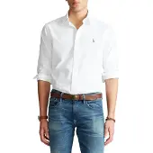 Ralph Lauren for man. 710792041001 Shirt Oxford Custom Fit white (S), Casual, Cotton, Long sleeve