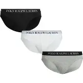 Ralph Lauren for man. 714835884003 Pack of 3 Low Rise briefs black, gray, white (S), Homewear, Grey, Cotton
