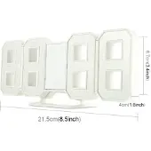 24hShop Suuri 3D-digitaalinen seinäkello / herätyskello valkoisella LED-valolla - Monitoiminen