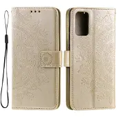 SKALO Samsung A53 5G Mandala lompakkokotelo - Kulta