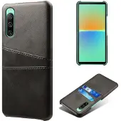 SKALO Sony Xperia 10 IV PU-nahkainen Korttikotelo - Musta