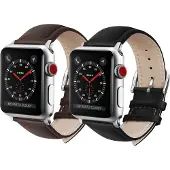 SKALO Nahkaranneke Apple Watch 38/40/41mm - Musta