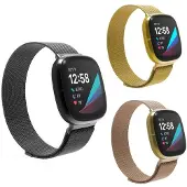 SKALO Milanese Loop to Fitbit Versa 3 - Musta