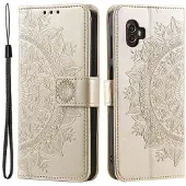 SKALO Samsung Xcover6 Pro 5G Mandala lompakkokotelo - Kulta