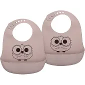 Nuuroo Alfie Silicone Short Bib 2-Pack With Print - Pink - ONE SIZE