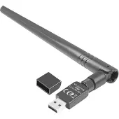 Lanberg NC-0300-WIE, Langaton, USB, Ethernet / WLAN, 2400 Mbit/s, Musta