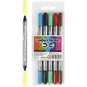 Creativ Company Colortime Double Pen, Vakiovärit 6 Kpl - Creativ Company