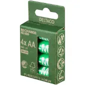 Deltaco AA/LR06 -akkuparisto, 2500mAh, 4kpl