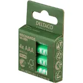 Deltaco Ladattava AAA-paristot, 1000mAh, 4-pack