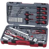 Teng Tools Hylsyavainsarja. Nelikulmainen 1/4\"- ja 1/2\"-kiinnitys TM095