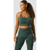 ICANIWILL Define Seamless Tie Dye Sports Bra Dark Green