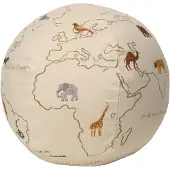 Ferm Living Ottomaani - Maailma - Ø50 cm - Off White - - OneSize - Ottomaanit