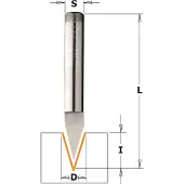 Cmt V-urajyrsin 858.002.11; 6,35/9,5 mm