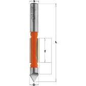 Cmt Urajyrsin pohjaterän kanssa ; S=1/4''; D=9,5 mm