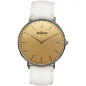 Arabians Arabian unisex-kello - HAA2233D - Quartz Movement - Teräskotelo - Nahkaranneke - Kultainen kellotaulu