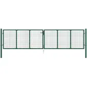 vidaXL Puutarhan verkkoportti teräs 400x100 cm vihreä