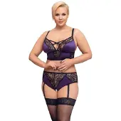 Cottelli Curves Seksikkäät alusvaatteet , violetti/musta, 4XL