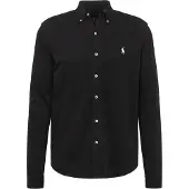 Ralph Lauren for man. 710654408089 Ultra-light piqué shirt black (XL), Casual, Cotton, Classic, Long sleeve