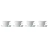 Aida Relief - Kaffekop M Underkop Porcelæn White 4 Stk 20 Cl Gaveæske - White - 20 CL