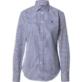 Ralph Lauren for woman. 211891379001 Cotton shirt with blue Slim Fit stripes (36), Beige, Casual, Classic, Long sleeve